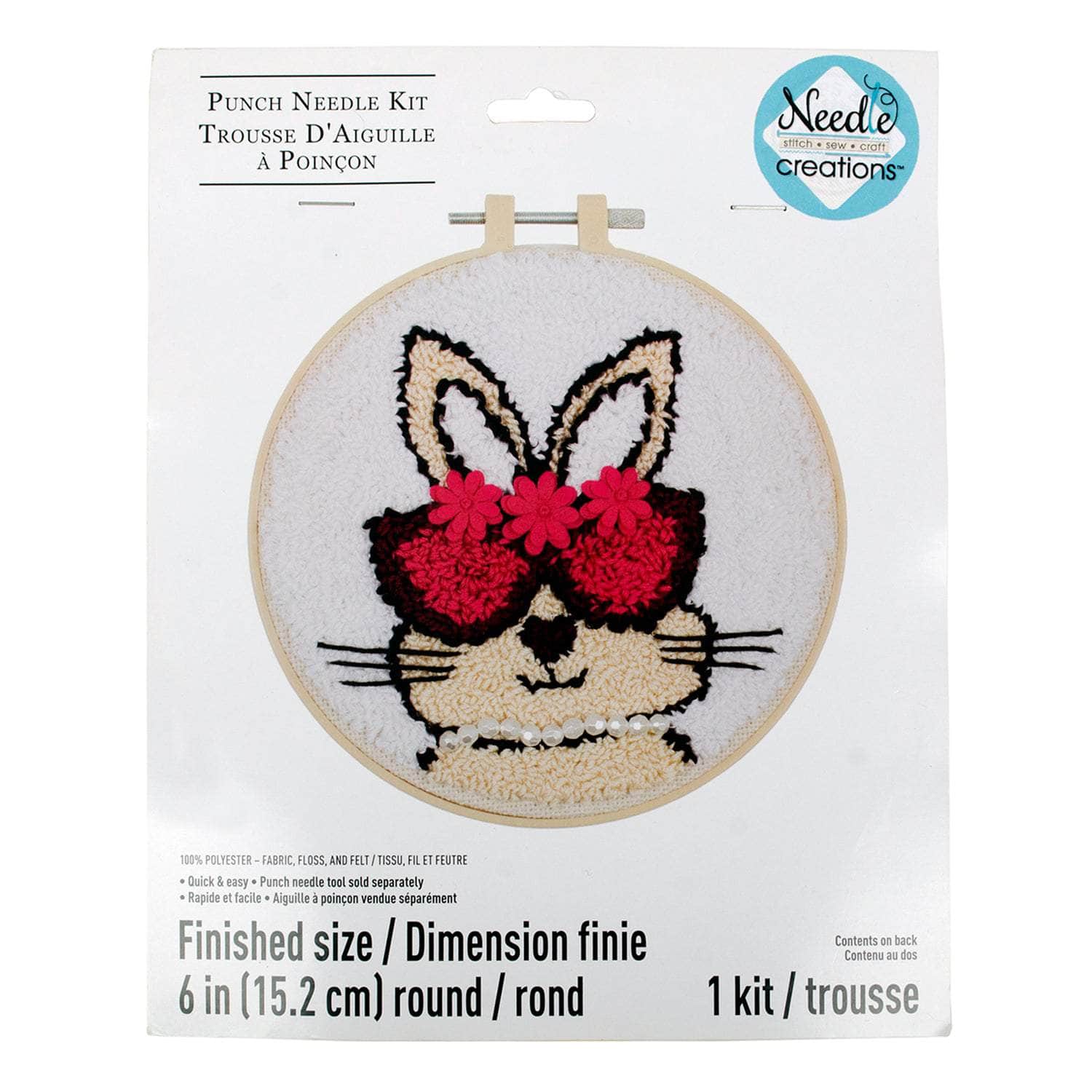 Punch Needle Kit 6" Hoop - Bunny, Unicorn, or Boston Terrier - Image 5