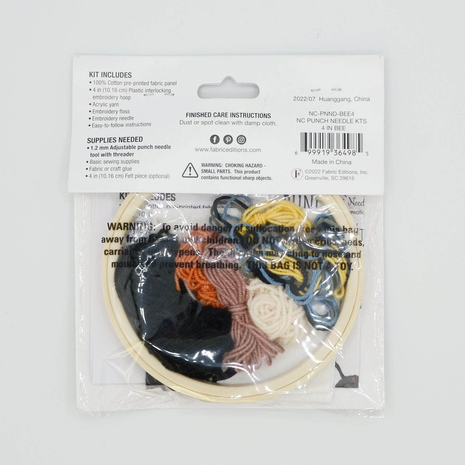Punch Needle Kit 4" Hoop - Bee - Image 4
