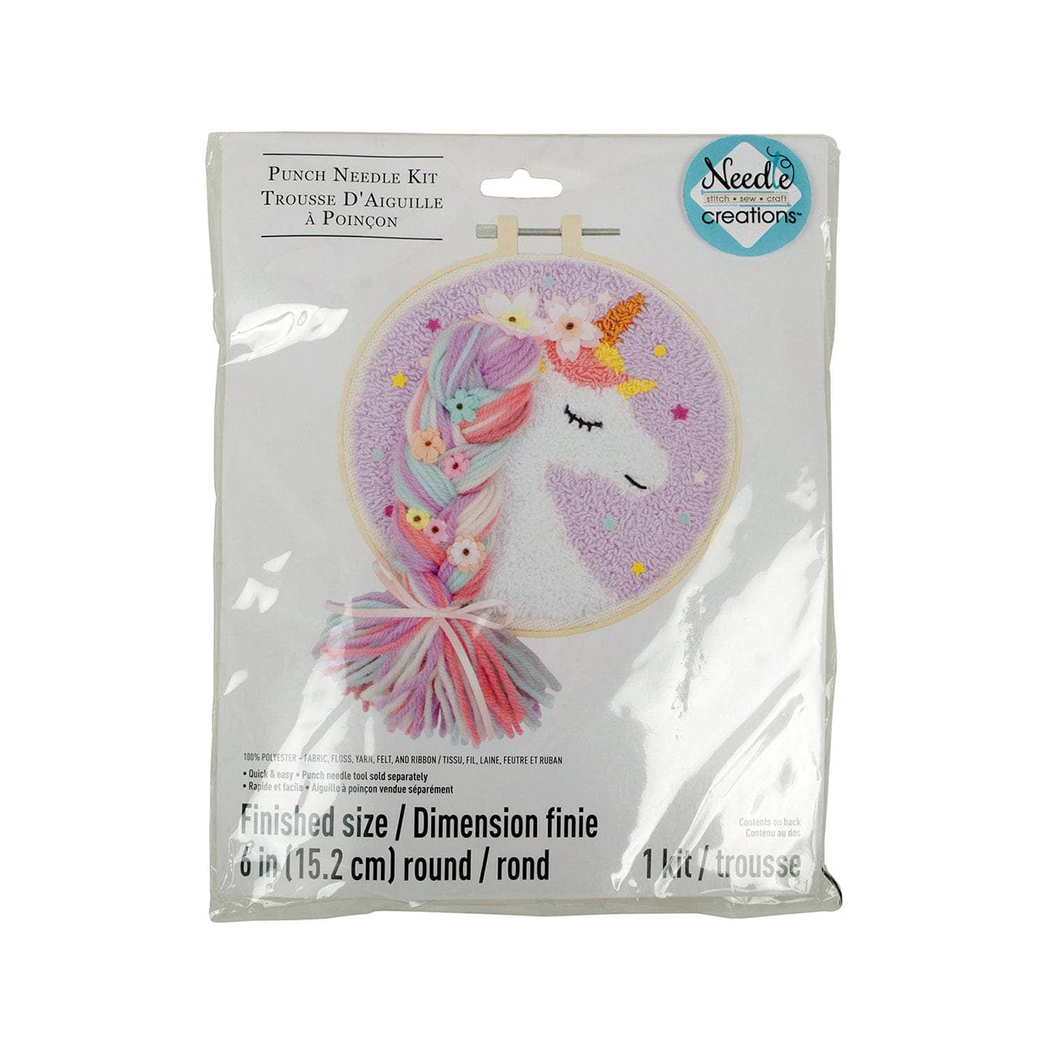Punch Needle Kit 6" Hoop - Bunny, Unicorn, or Boston Terrier - Image 9
